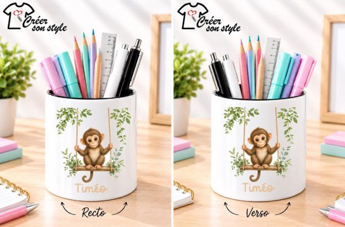 Pot à crayon "singe"