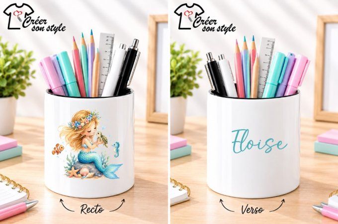 Pot à crayon "sirène"