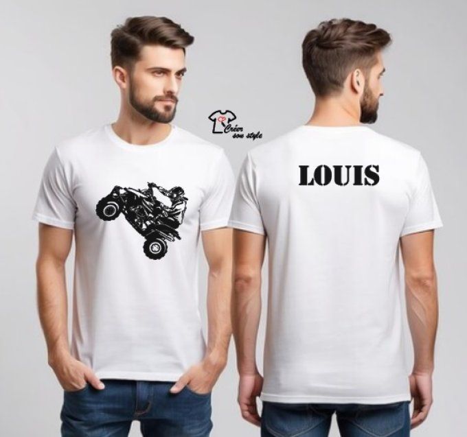 tee shirt homme "Quad + prénom"