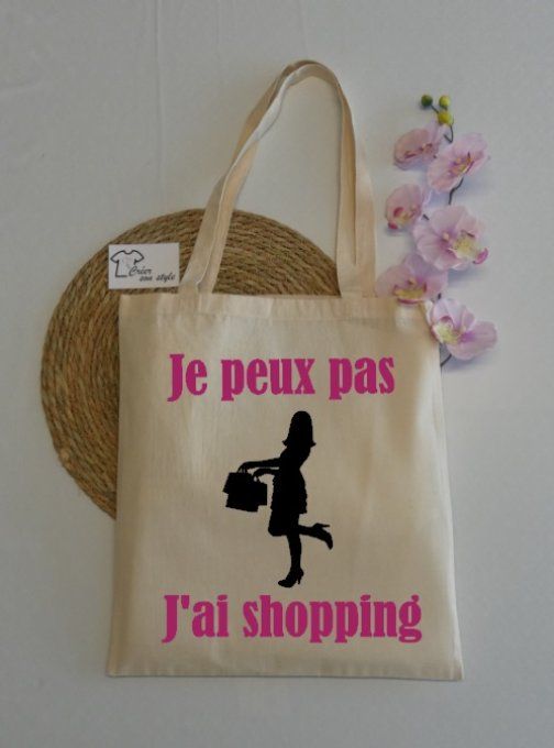 sac "Je peux pas j'ai shopping"