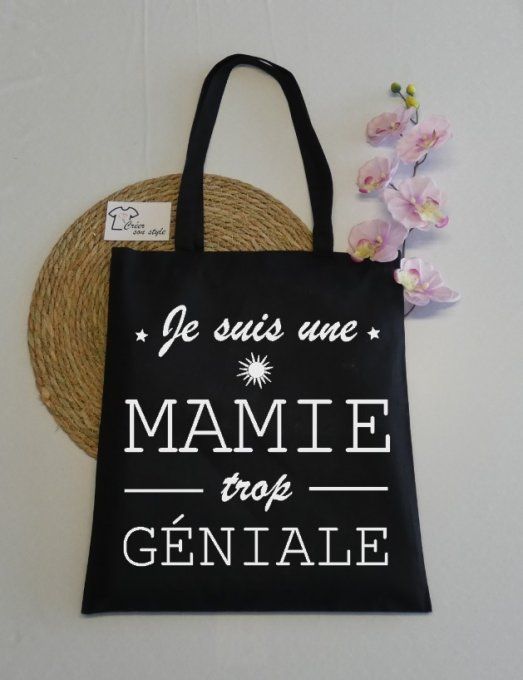 sac "je suis une mamie trop géniale"