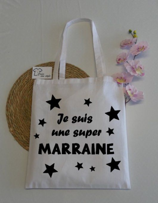 Sac "je suis une super marraine"