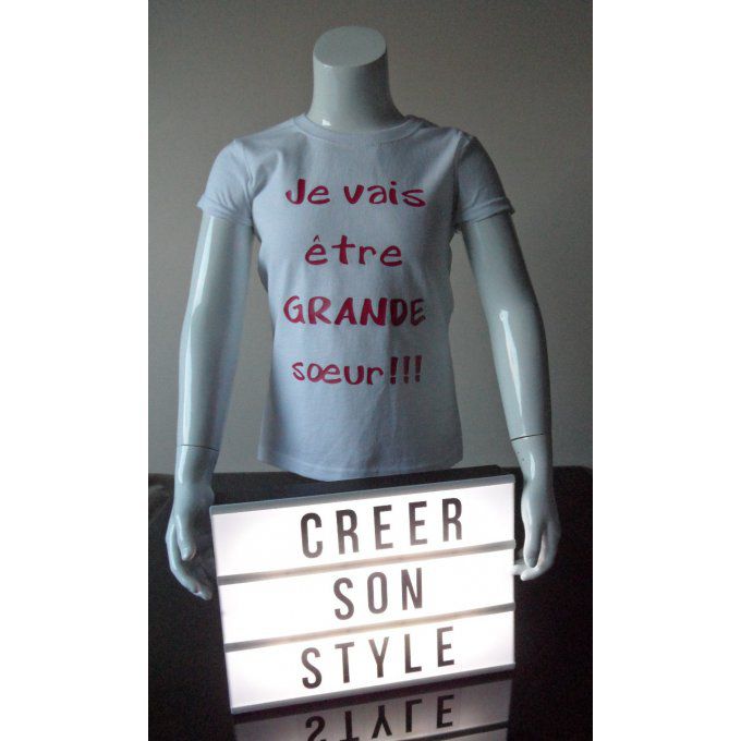 tee shirt "Je vais être grande soeur"