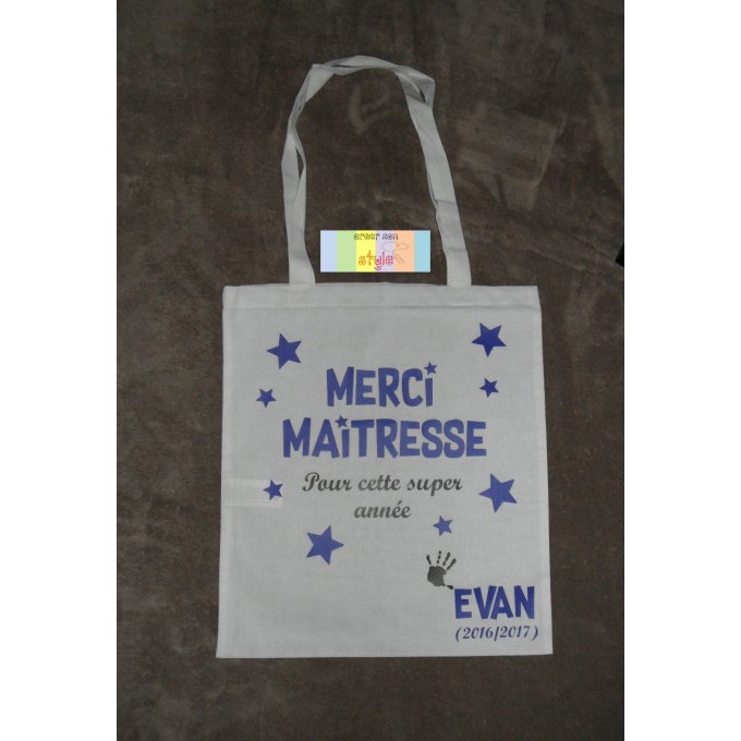 sac "Merci Maîtresse pour cette super année"