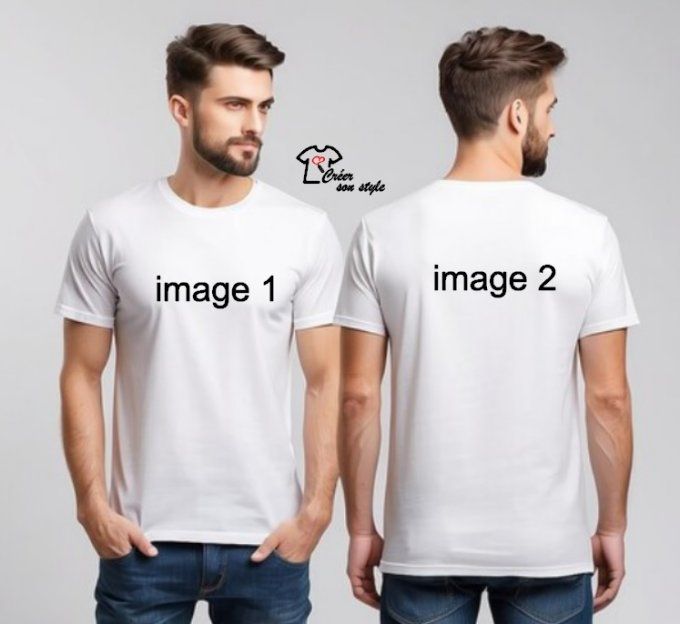 Tee shirt homme à personnaliser (recto-verso)