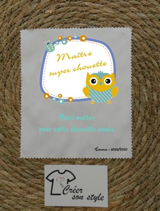 essuie lunette "maître super chouette"