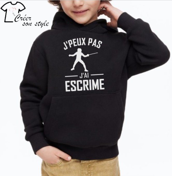 Sweat-shirt enfant "j'peux pas j'ai escrime"