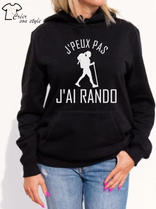 Sweat-shirt femme "j'peux pas j'ai rando"