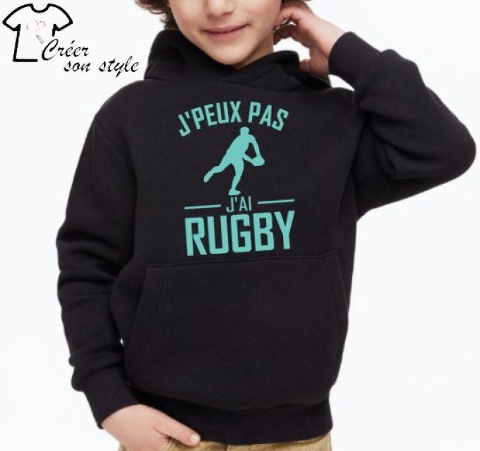 Sweat-shirt enfant "j'peux pas j'ai rugby"