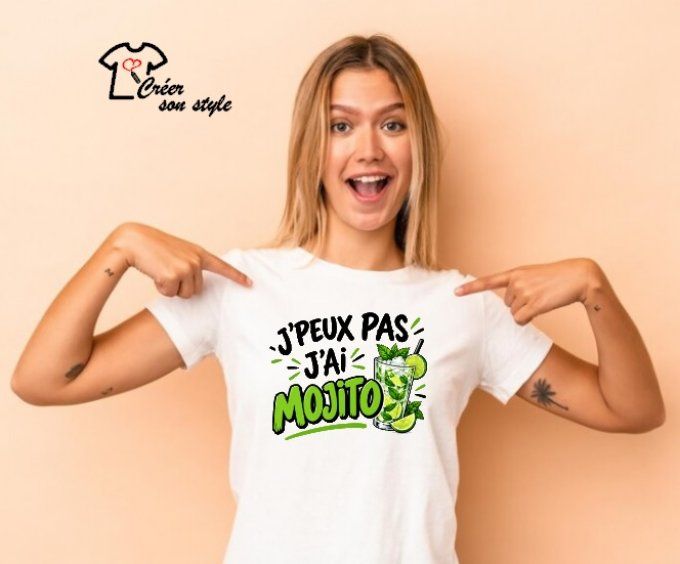 Tee shirt "j'peux pas j'ai mojito"