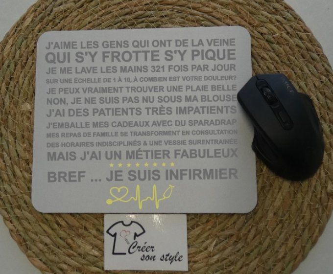 Tapis de souris "bref ... je suis infirmier"