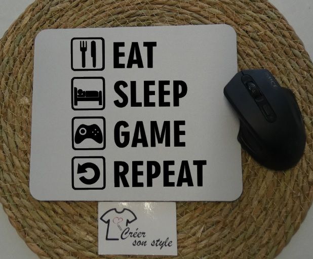 Tapis de souris "eat, sleep, game, repeat"