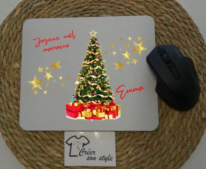 Tapis de souris "joyeux noël marraine"