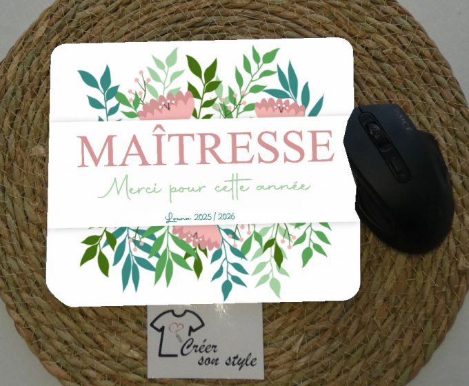 Tapis de souris "maîtresse merci pour cette année"