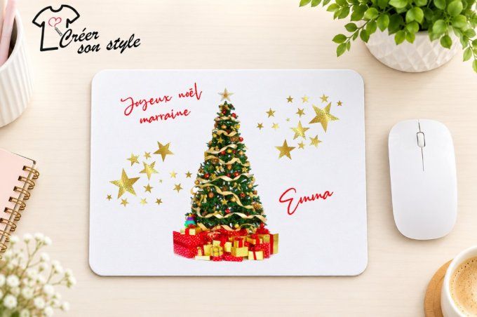 Tapis de souris "joyeux noël marraine"