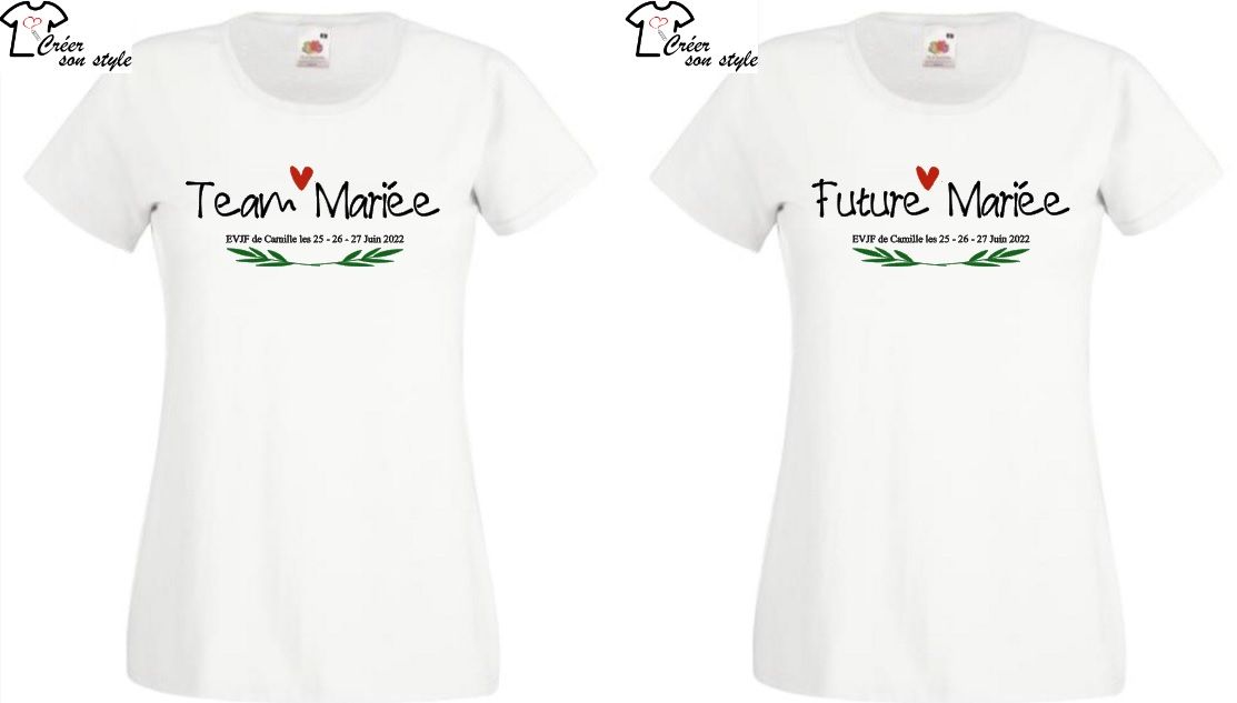Tee shirt femme "evjf de camille les 25 - 26 - 27 juin 2022"