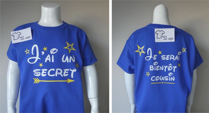tee shirt "J'ai un secret, je serai bientôt cousin"