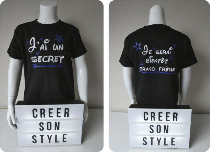 tee shirt "J'ai un secret, je serai bientôt grand frère"