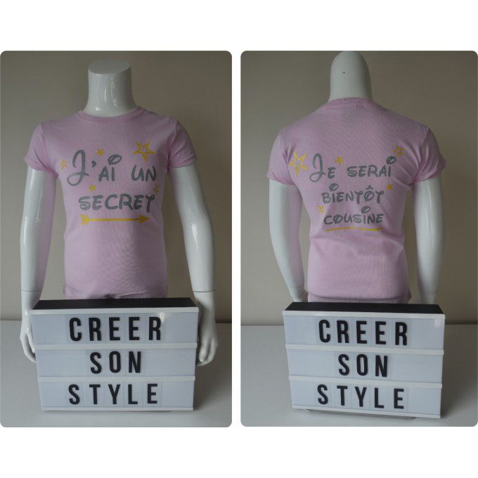 tee shirt "J'ai un secret, je serai bientôt cousine"