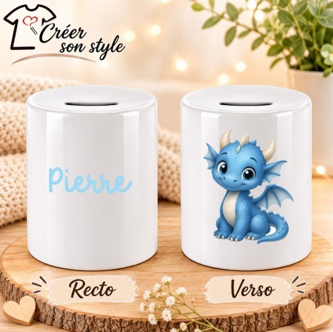 Tirelire "dragon - bleu"