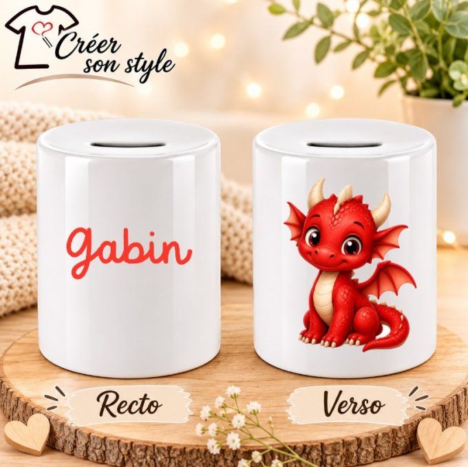 Tirelire "dragon - rouge"