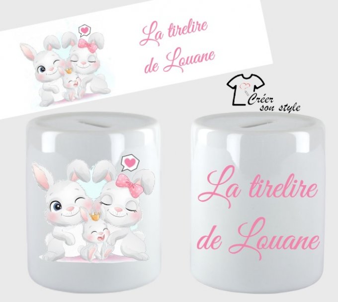 Tirelire "famille lapin"