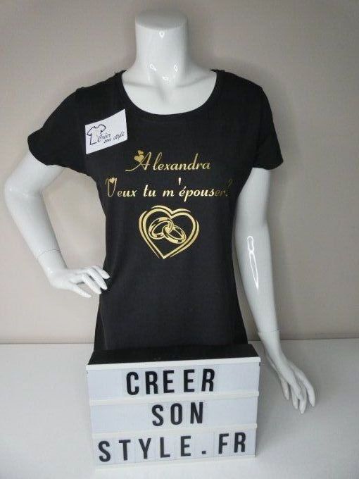 tee shirt femme "mon amour, Veux tu m'épouser?"